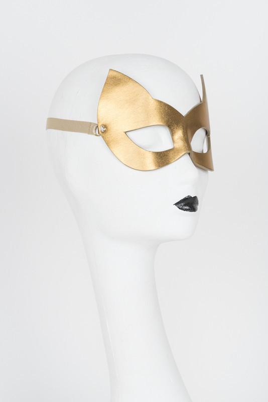 Gold Kitten Mask with Swarovski Crystals