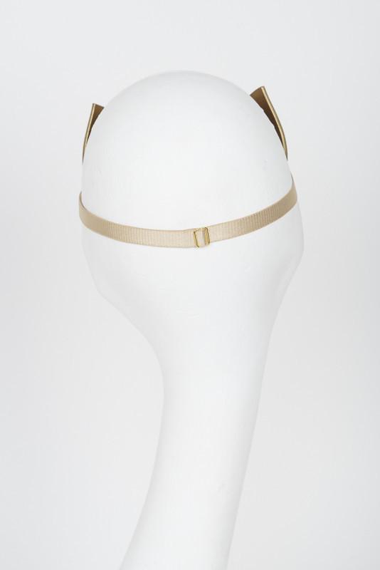 Gold Kitten Mask with Swarovski Crystals