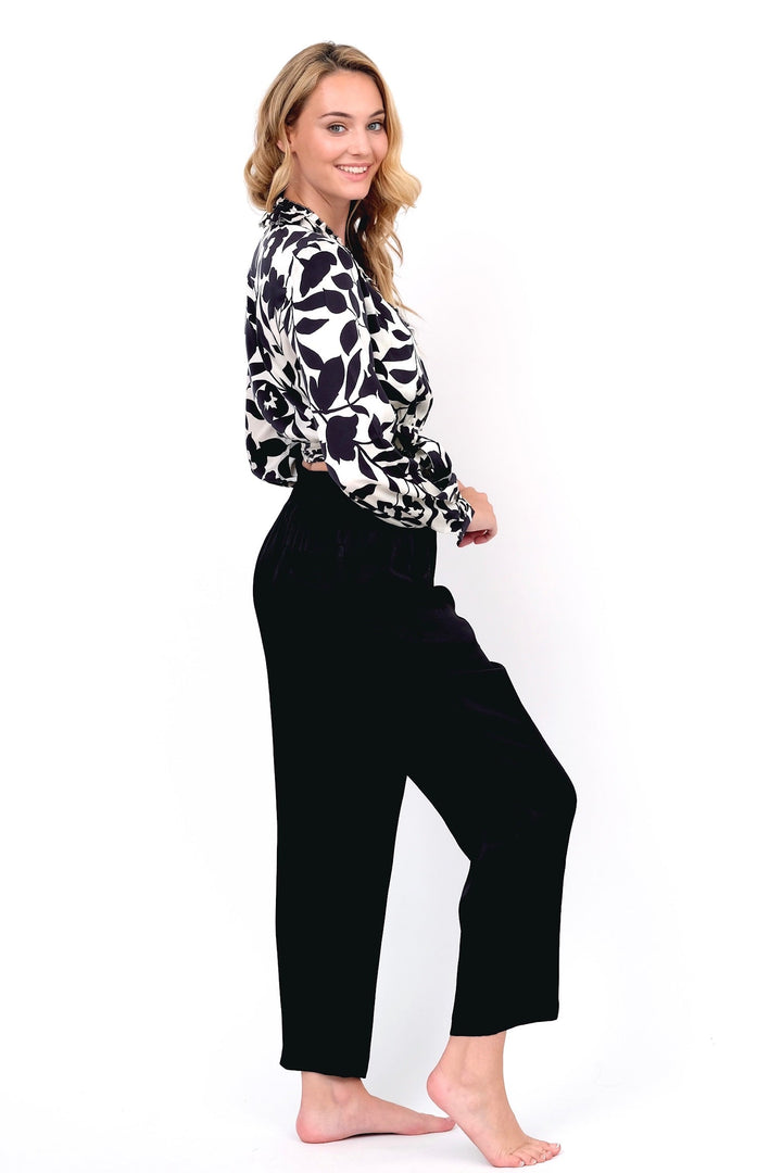 Black &amp; White Floral Blouse