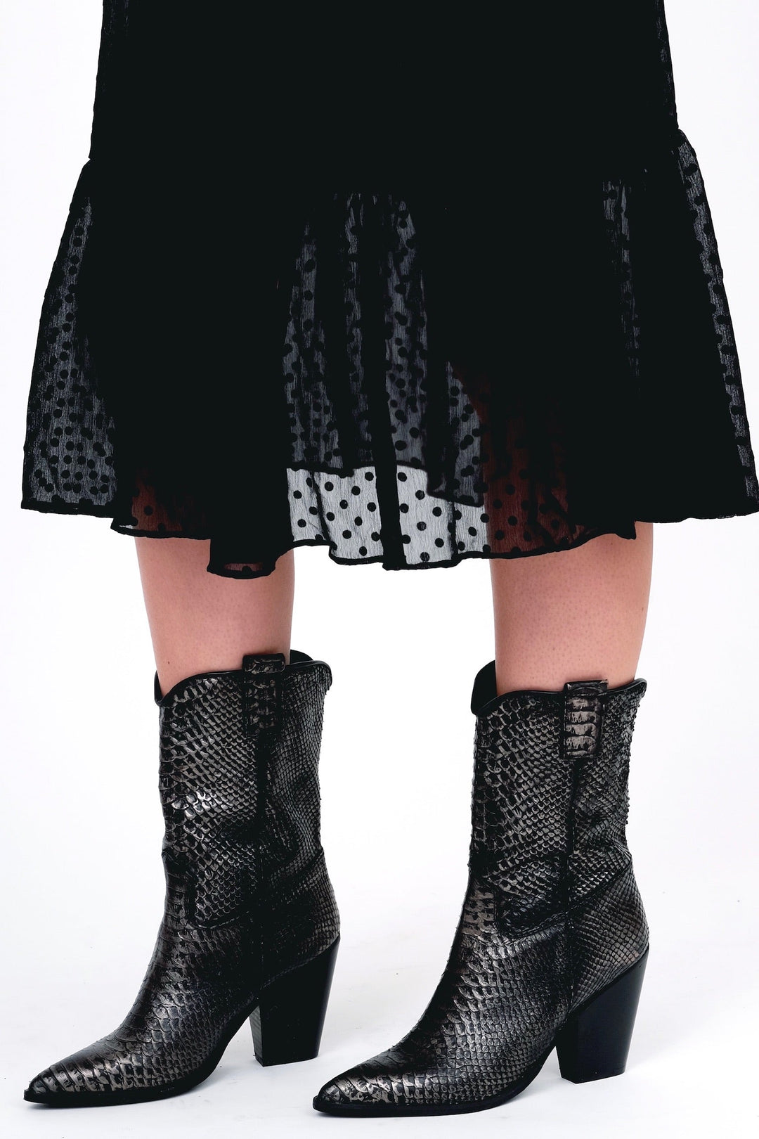 Black Snake Skin Boots