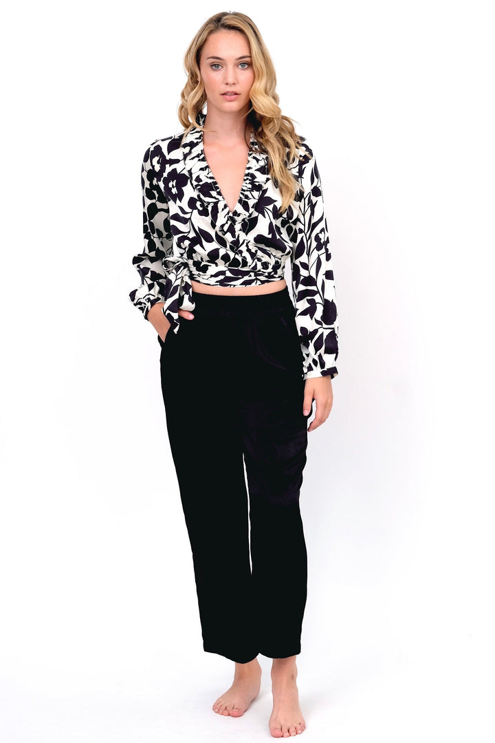Black &amp; White Floral Blouse