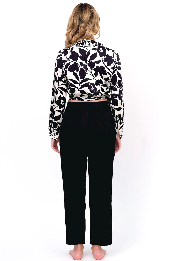 Black &amp; White Floral Blouse