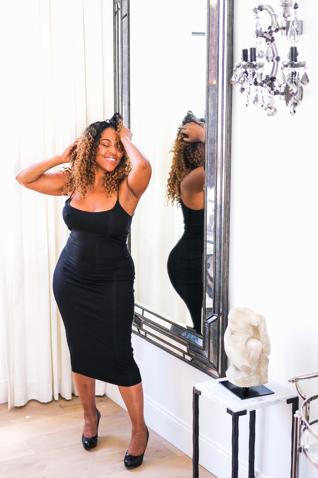 Black Cami Midi Dress