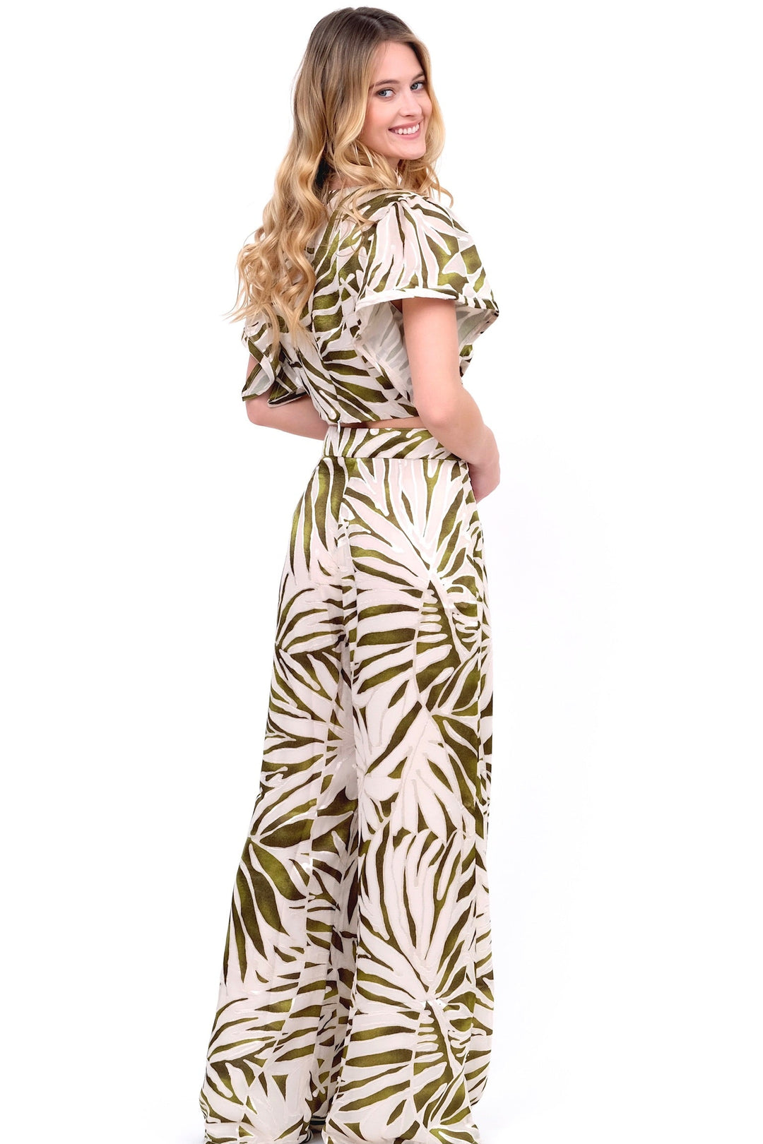 Leaf Print Tie Top