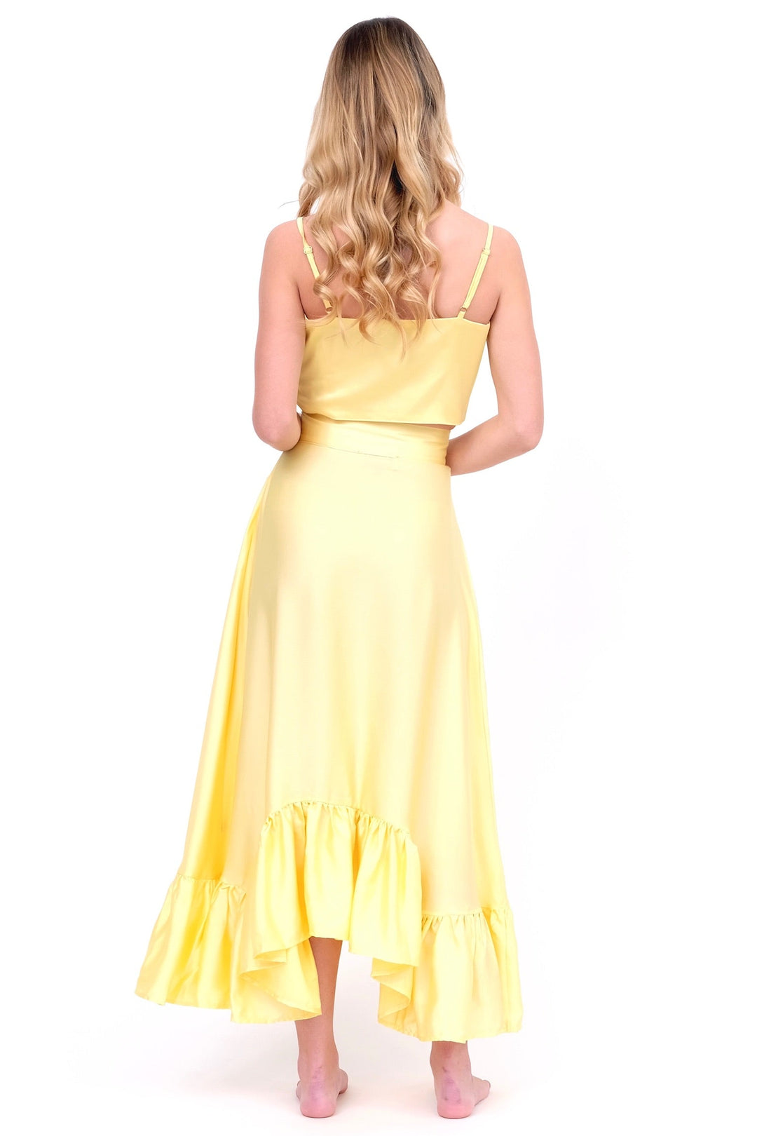 Daffodil Yellow Ruffle Maxi Skirt