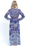 Blue Ikat Print Maxi Robe