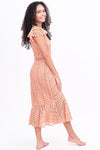 Floral Lace Dress with Cap Sleeves