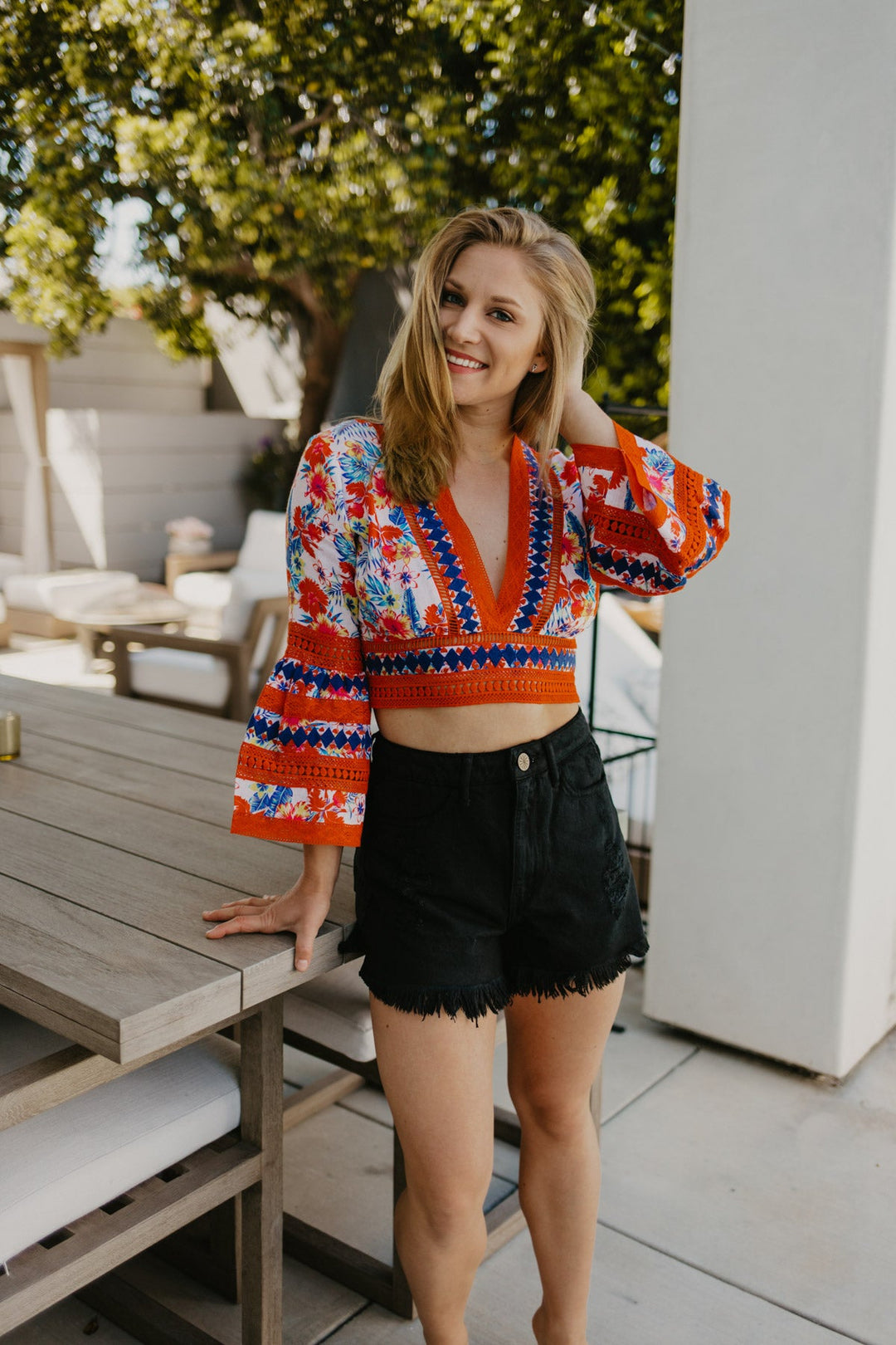 Floral Linen Top