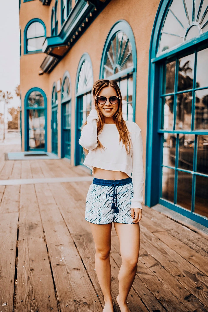 Indigo Shorts with Tassels
