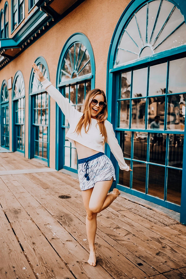 Indigo Shorts with Tassels