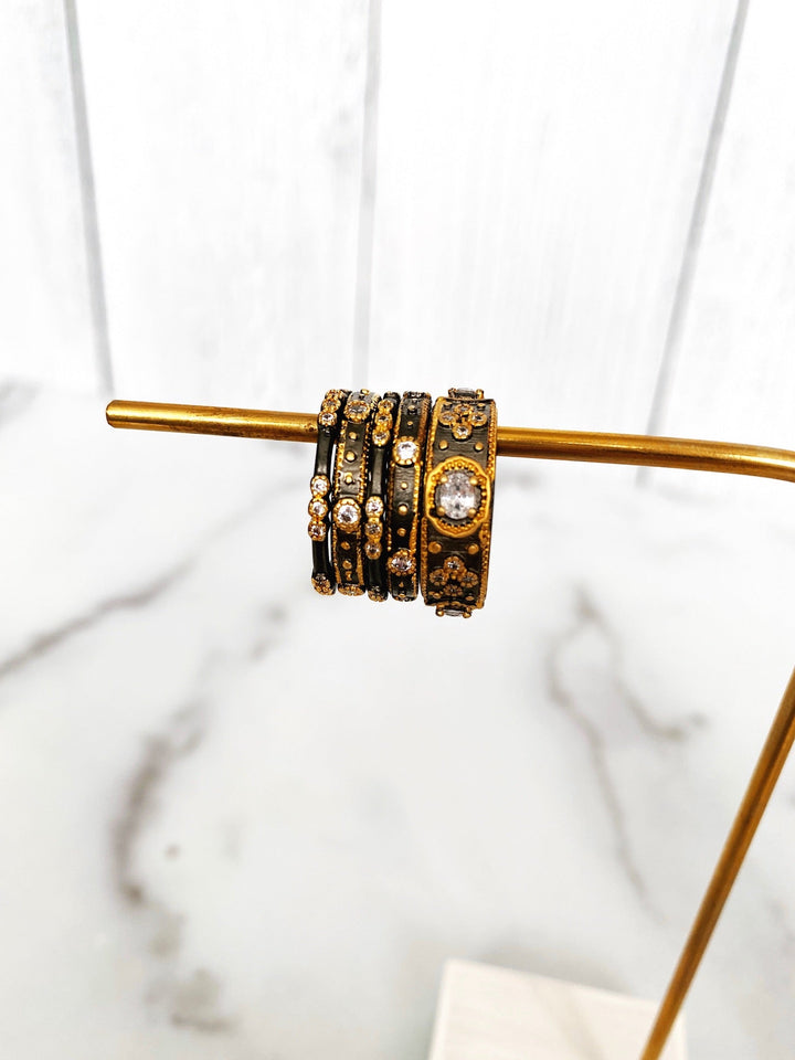 Black &amp; Gold Stacking Rings
