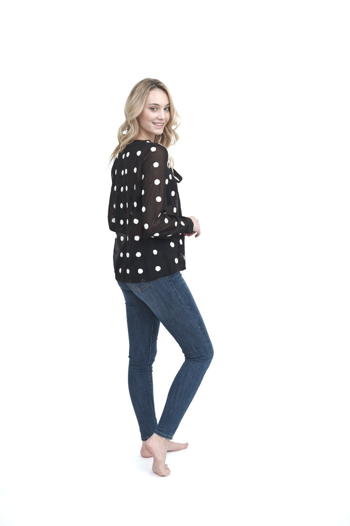 Polka Dot Sheer Blouse