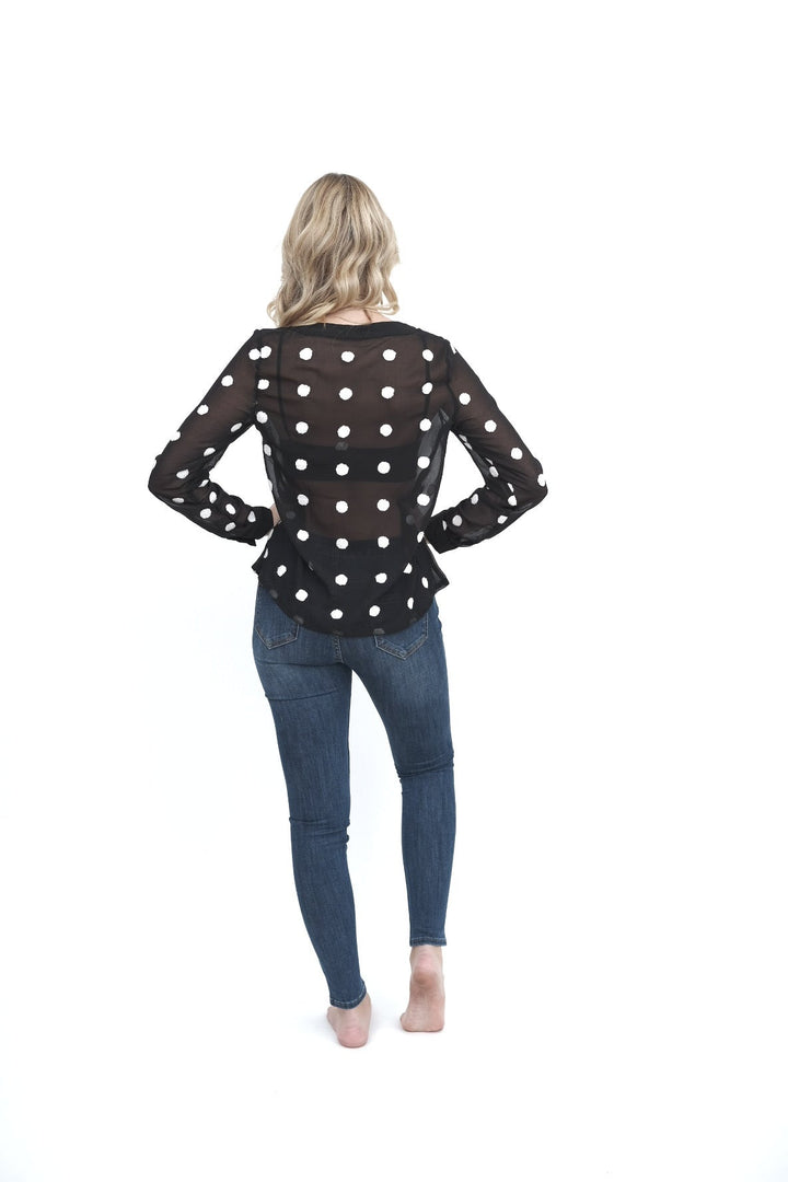 Polka Dot Sheer Blouse