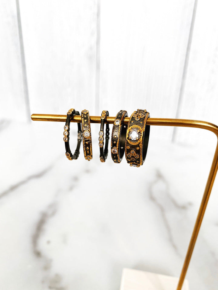 Black &amp; Gold Stacking Rings