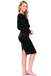 Silky Mid-Length Skirt in Black