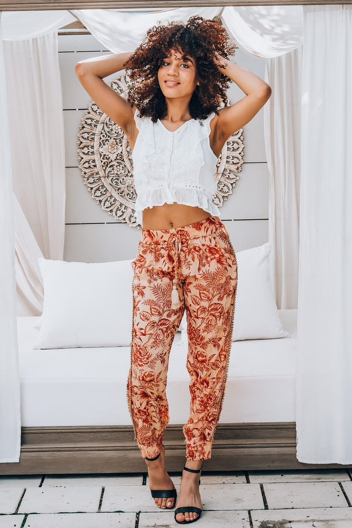 Ruffles &amp; Eyelet Lace Button Up Top