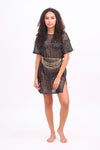 Black Crochet & Mirror T-Shirt Dress