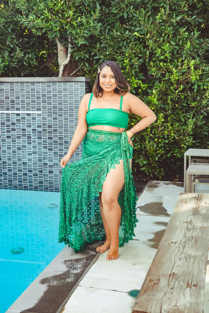 Bikini Top with Removable Straps - Emerald