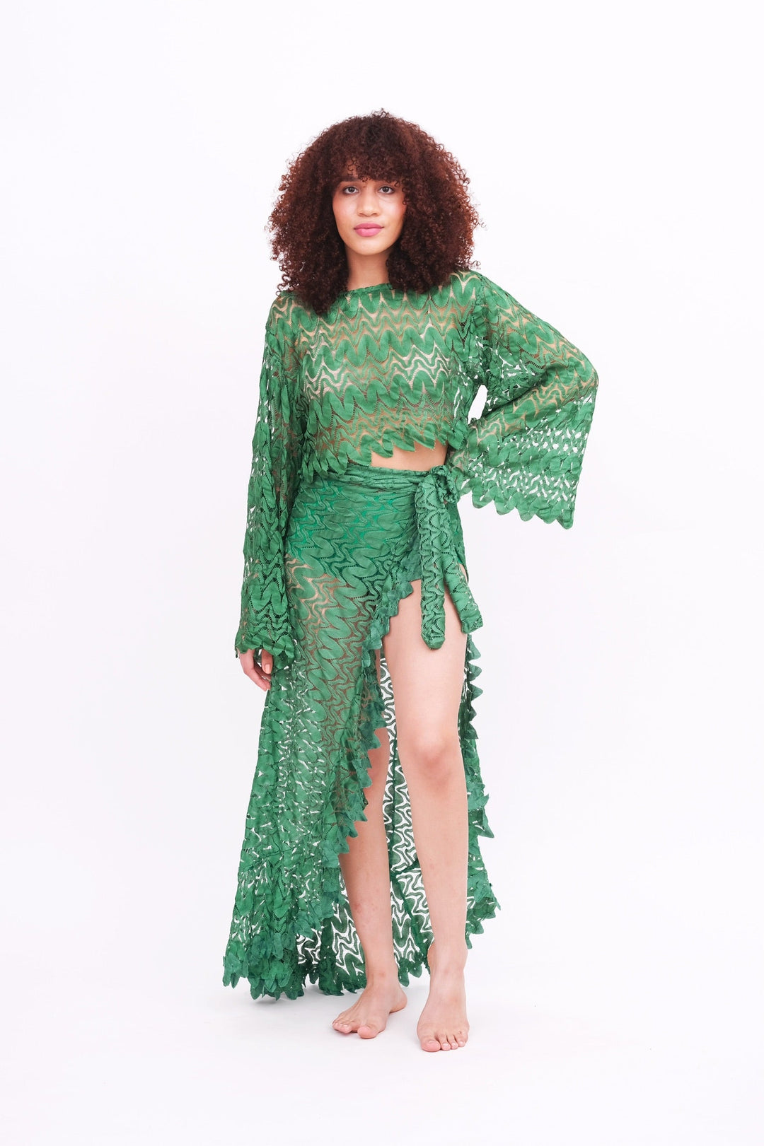 Emerald Lace Sarong Skirt
