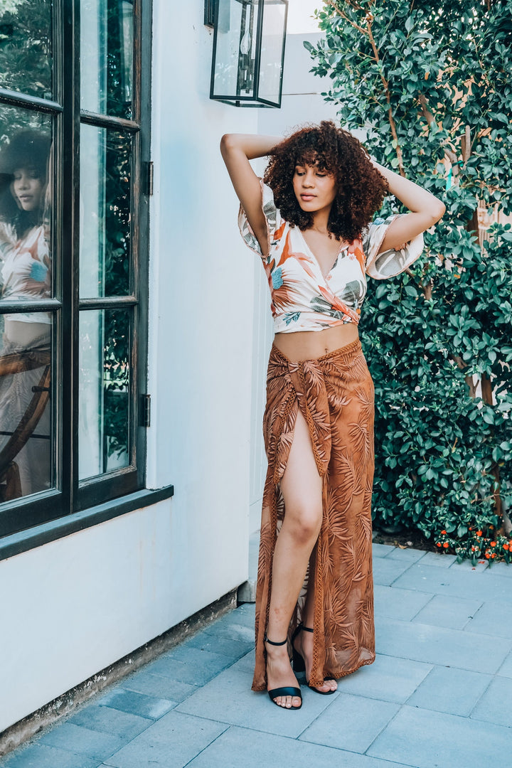 Copper Palm Leaf Sarong
