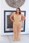 Maxi Beaded Net Cover Up Gold
