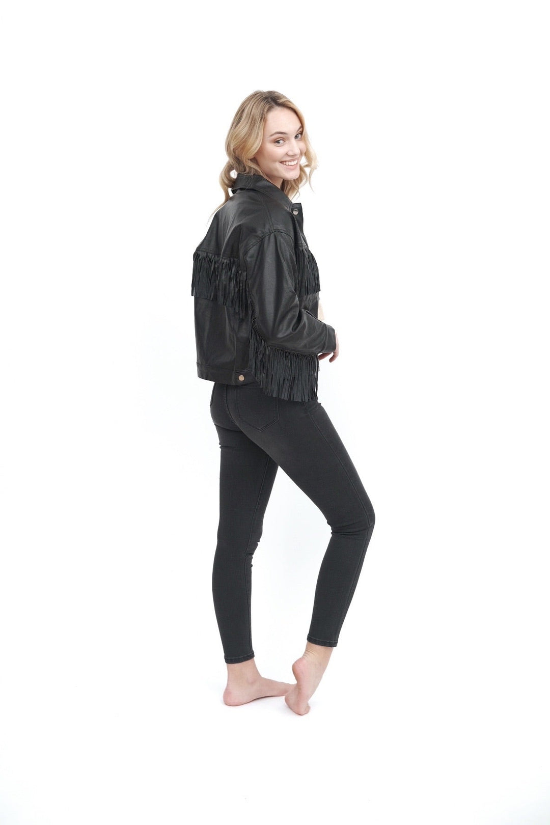Black Fringe Moto Jacket