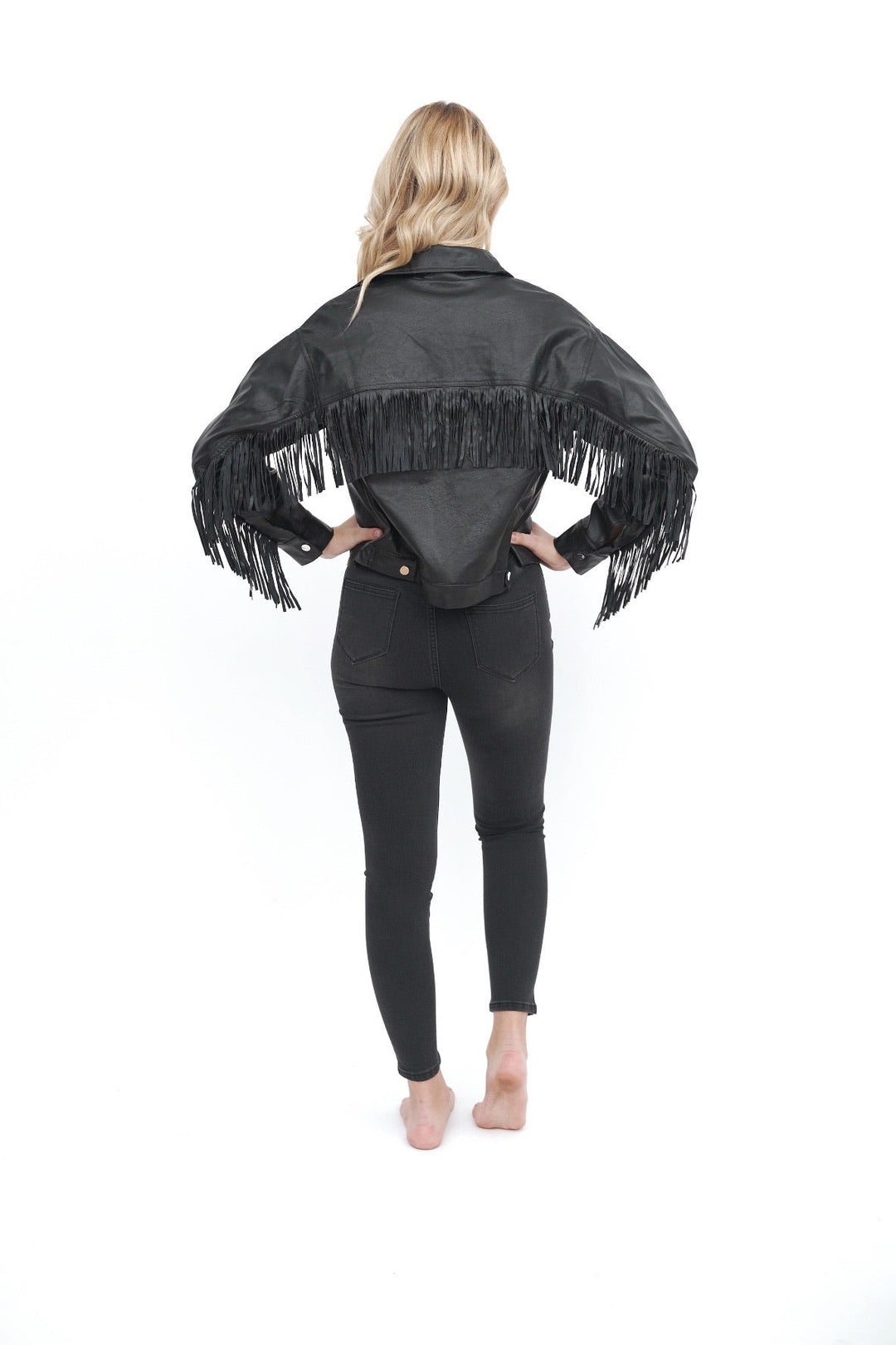 Black Fringe Moto Jacket