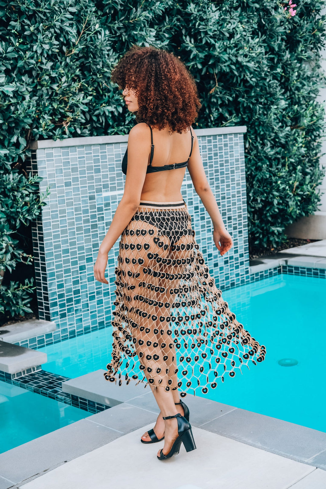 Black &amp; Gold Crochet Skirt
