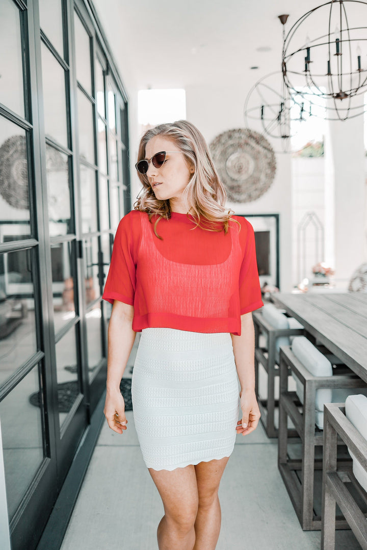 Ribbed Mini Tank Dress White