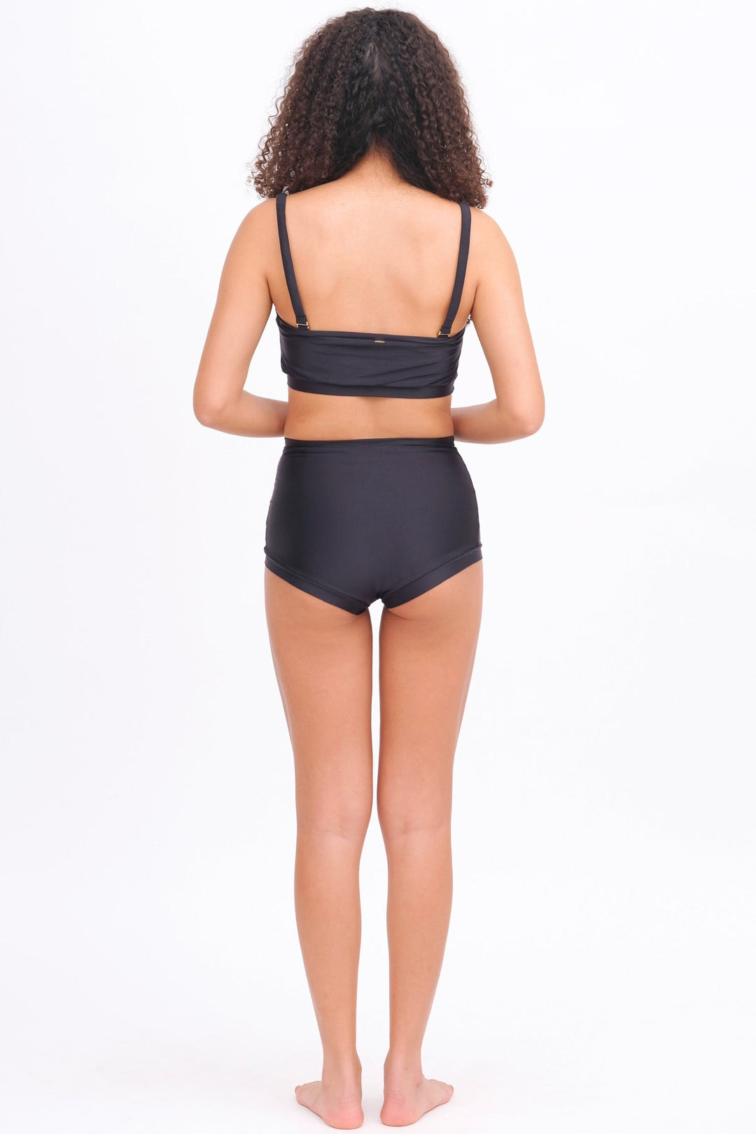 High Waist Bikini Bottoms - Black