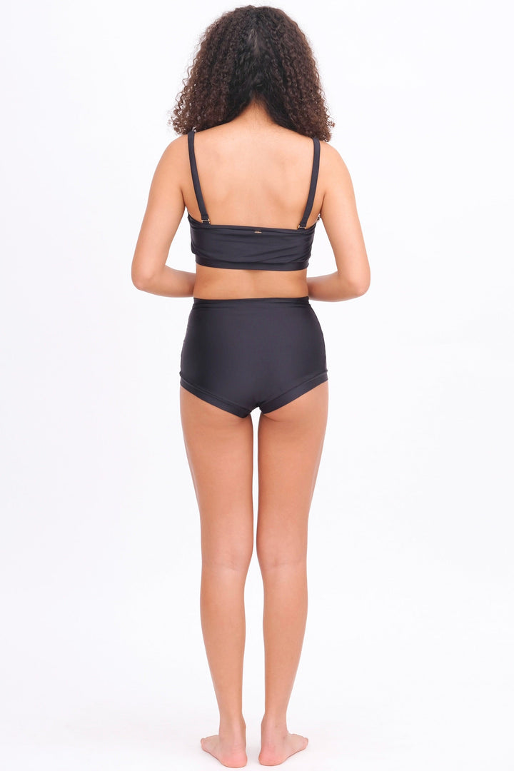 High Waist Bikini Bottoms - Black