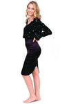Silky Mid-Length Skirt in Black