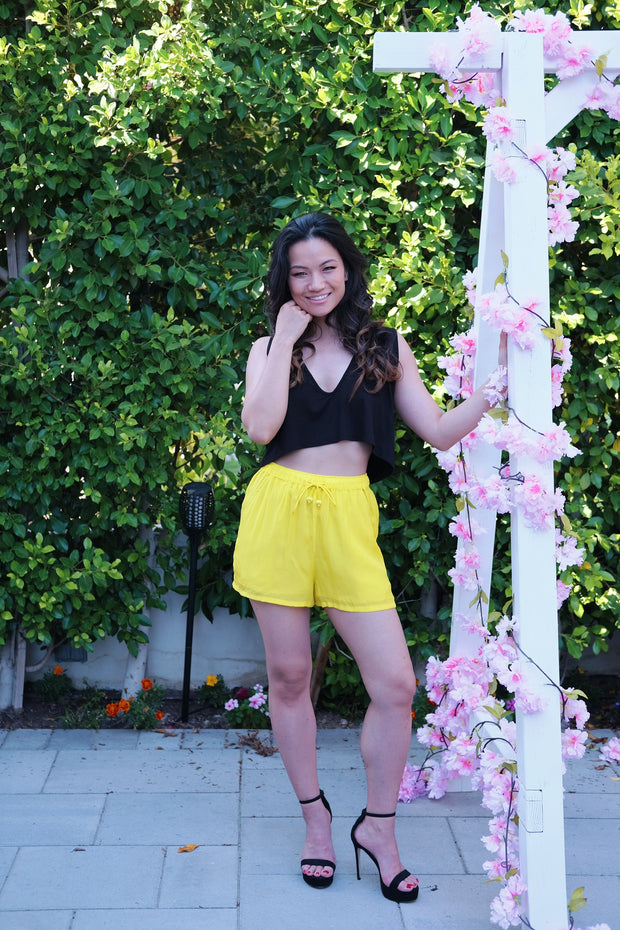 Yellow Shorts with Pockets