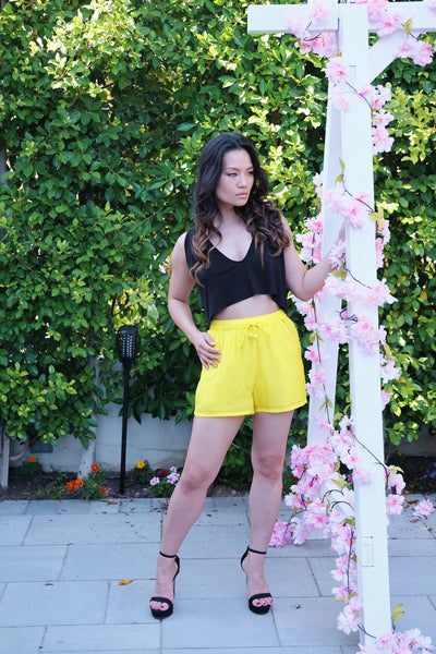 Yellow Shorts with Pockets
