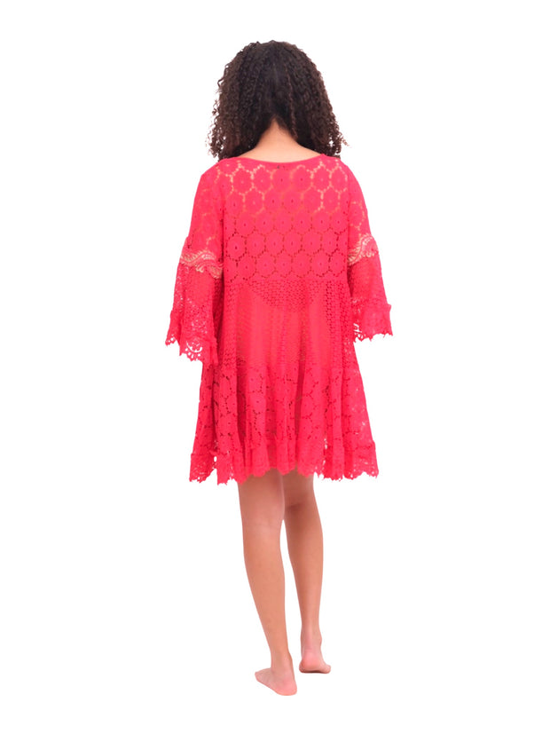 Red Lace Coverup Dress