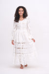 Button Up White Lace Maxi Dress