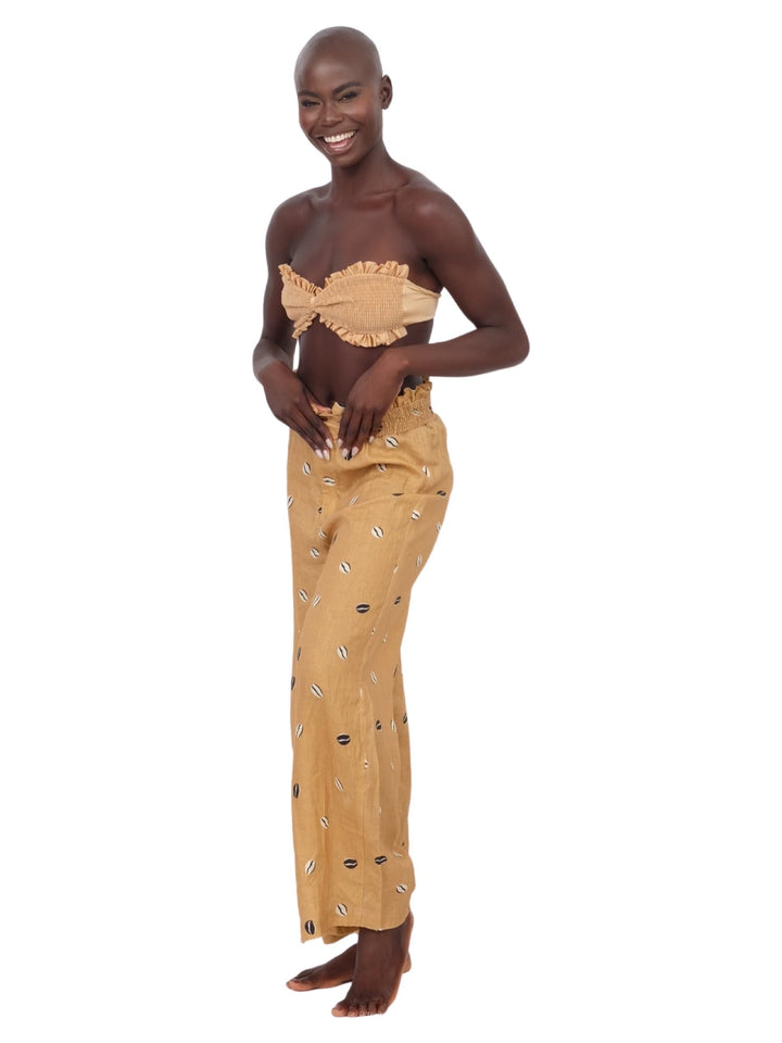 High Waist Coffee Bean Pants
