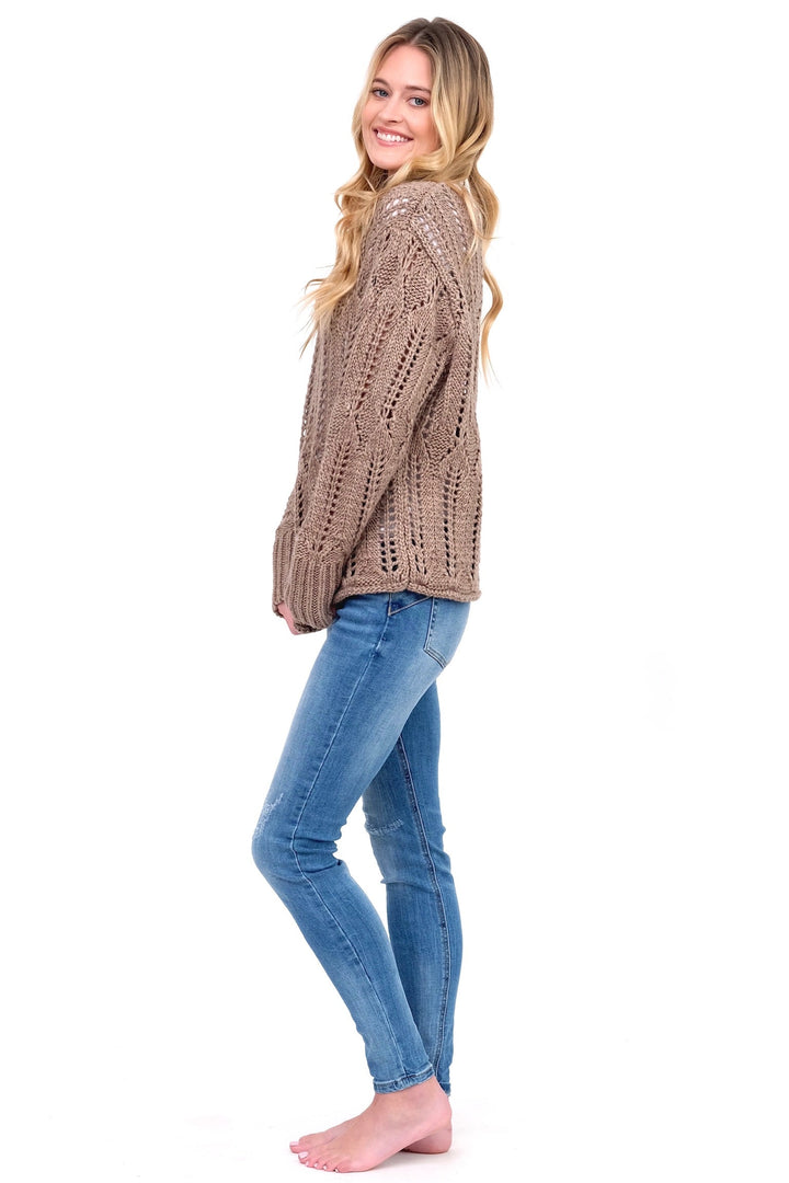 Khaki Open Knit Sweater