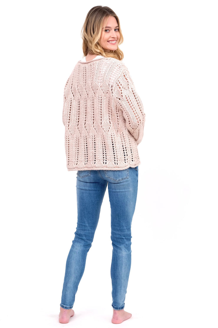 Cream Open Knit Sweater