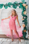 Hot Pink Ruffled Tulle Dress