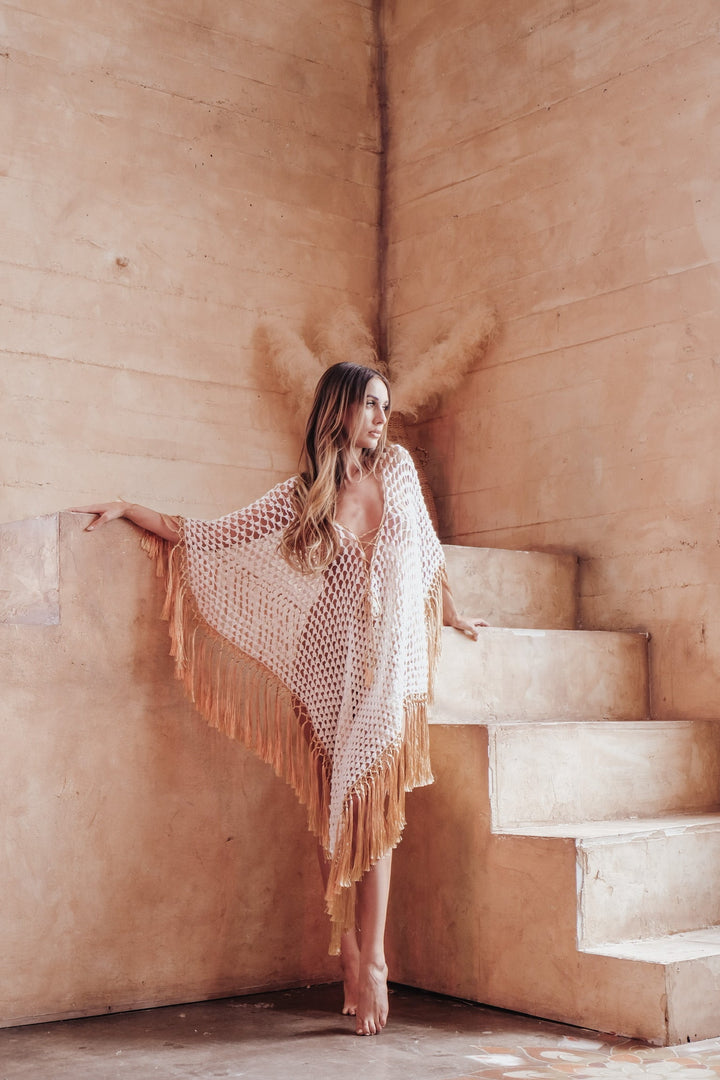 White Phoenix Fringed Coverup