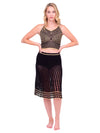 Black Knit Midi Length Skirt