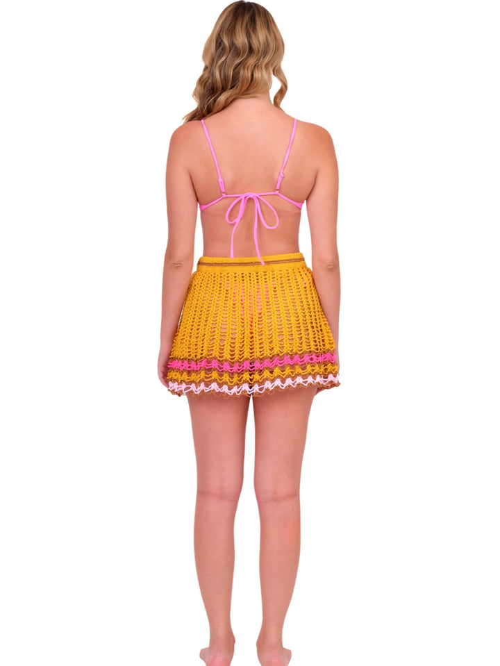 Mustard Knit Mini Skirt