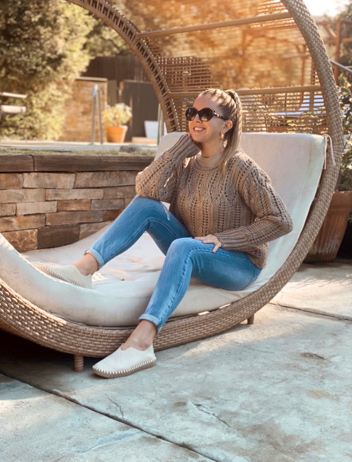 Khaki Open Knit Sweater