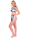 Navy Striped Bikini Top