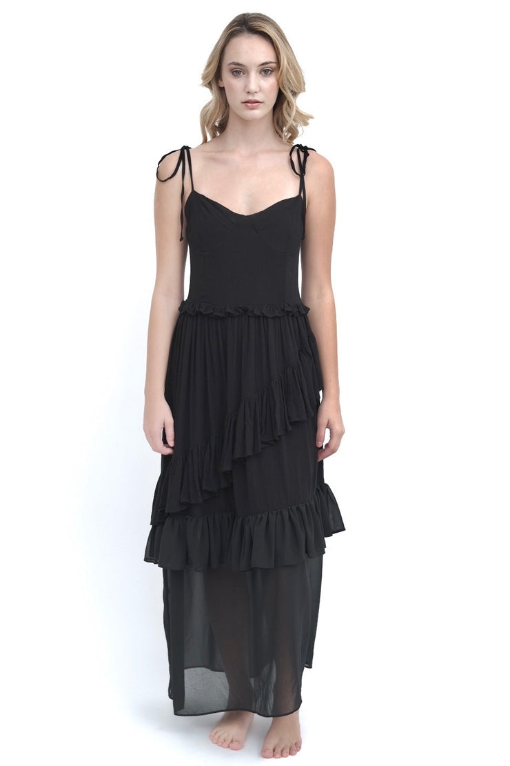 Black Tiered Ruffle Dress
