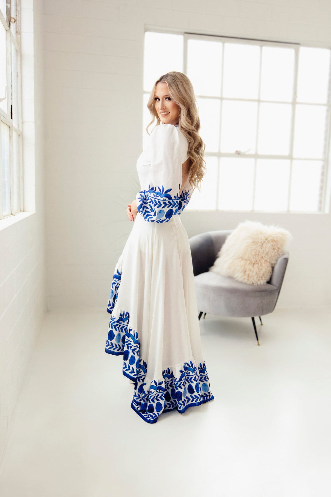 Cobalt and White Twirl Skirt