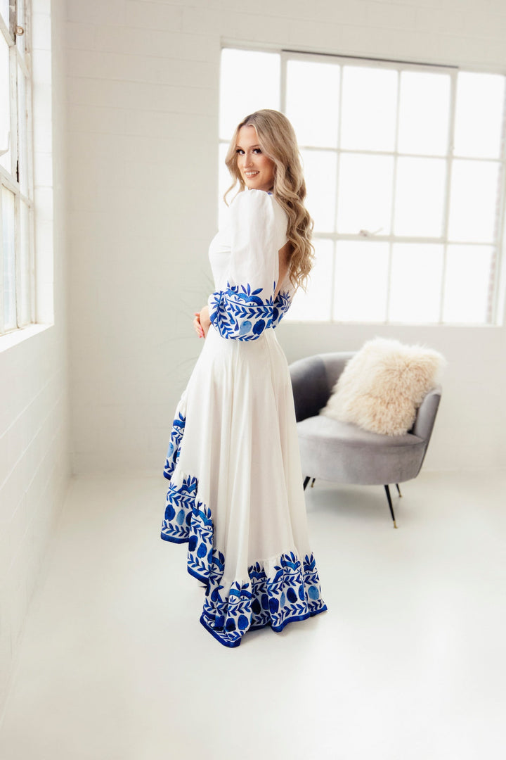 Cobalt and White Twirl Skirt