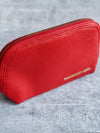 Red Leather Makeup Bag Large