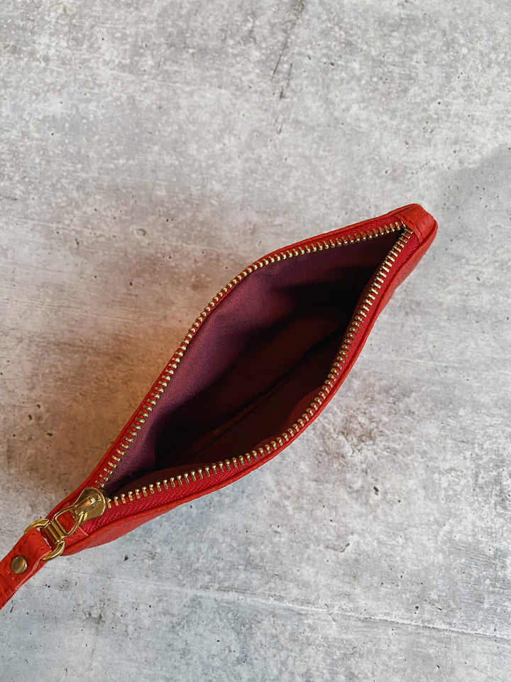 Red Leather Clutch